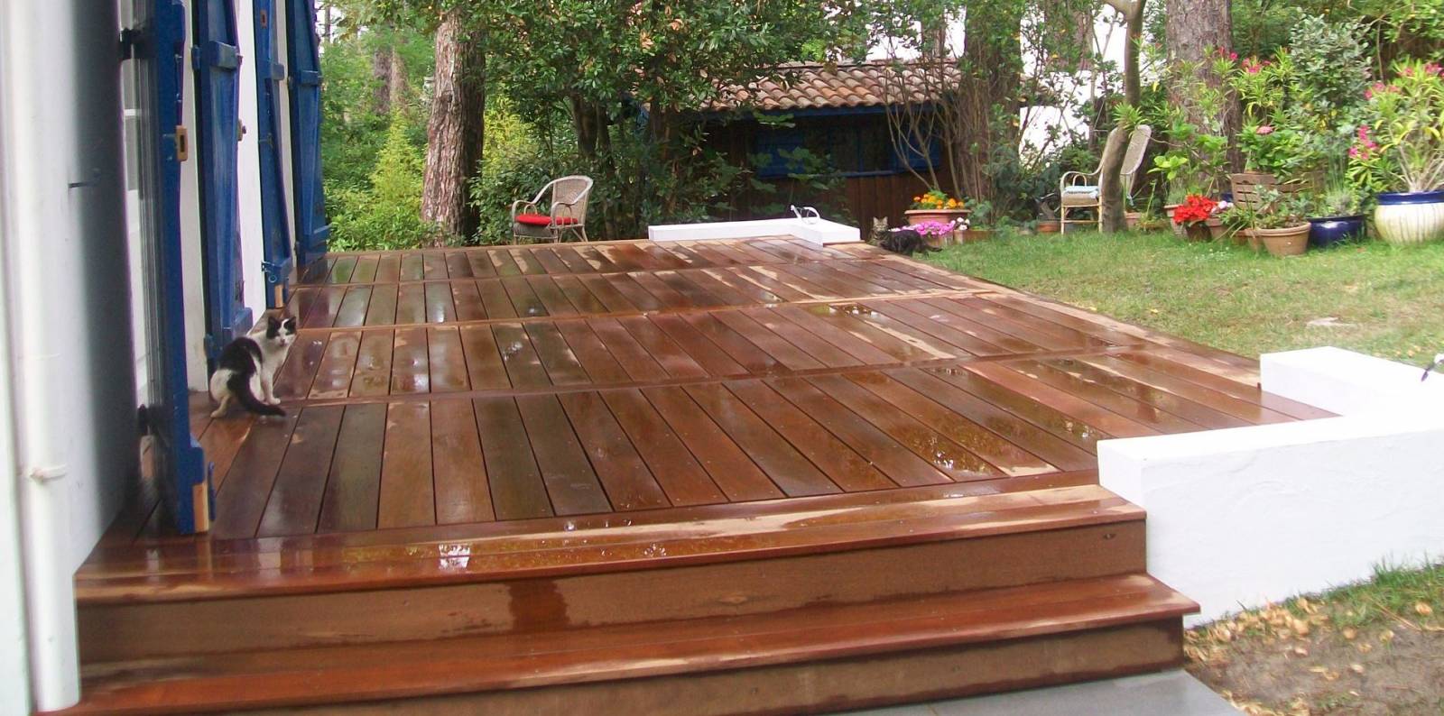 Pose d'une terrasse en bois Exotique  autour du bassin d'arcachon
