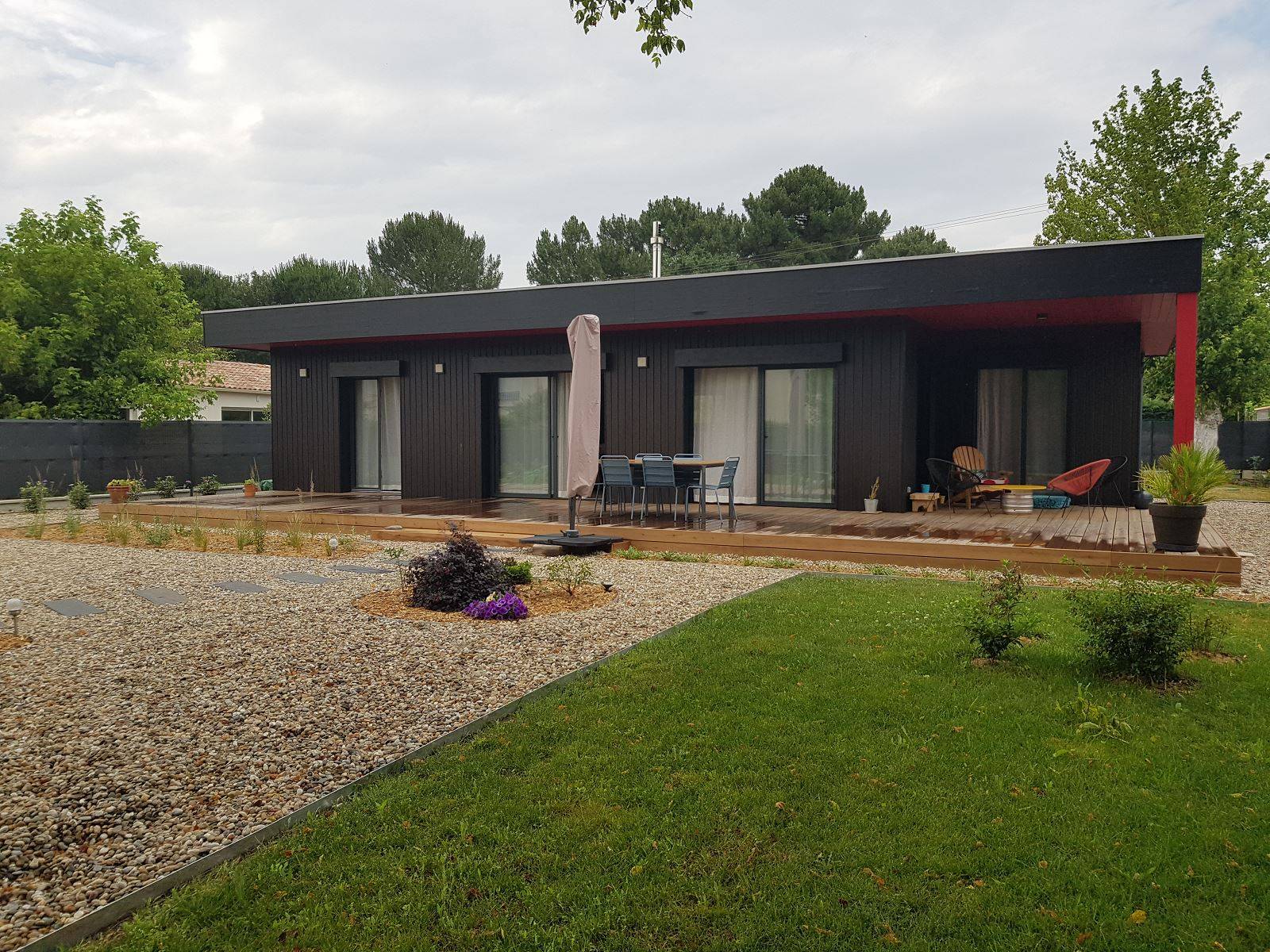 Maison ossature bois avec Toit Terrasse en région bordelaise